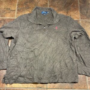 Polo by Ralph Lauren Brown 1/4 Zip Long Sleeve Shirt
